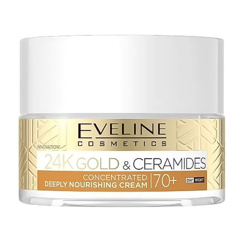 Живильний крем для обличчя Eveline Cosmetics 24K Gold &amp; Ceramidy Nourishing Cream 70+, 50 мл